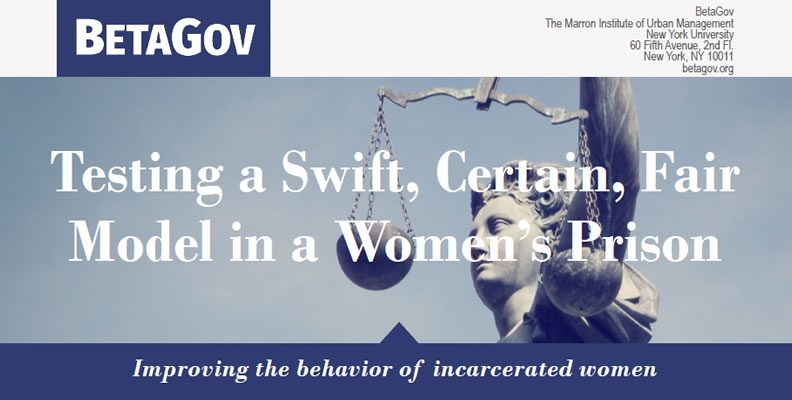 Testing a Swift, Certain, Fair Model in a Women's Prison